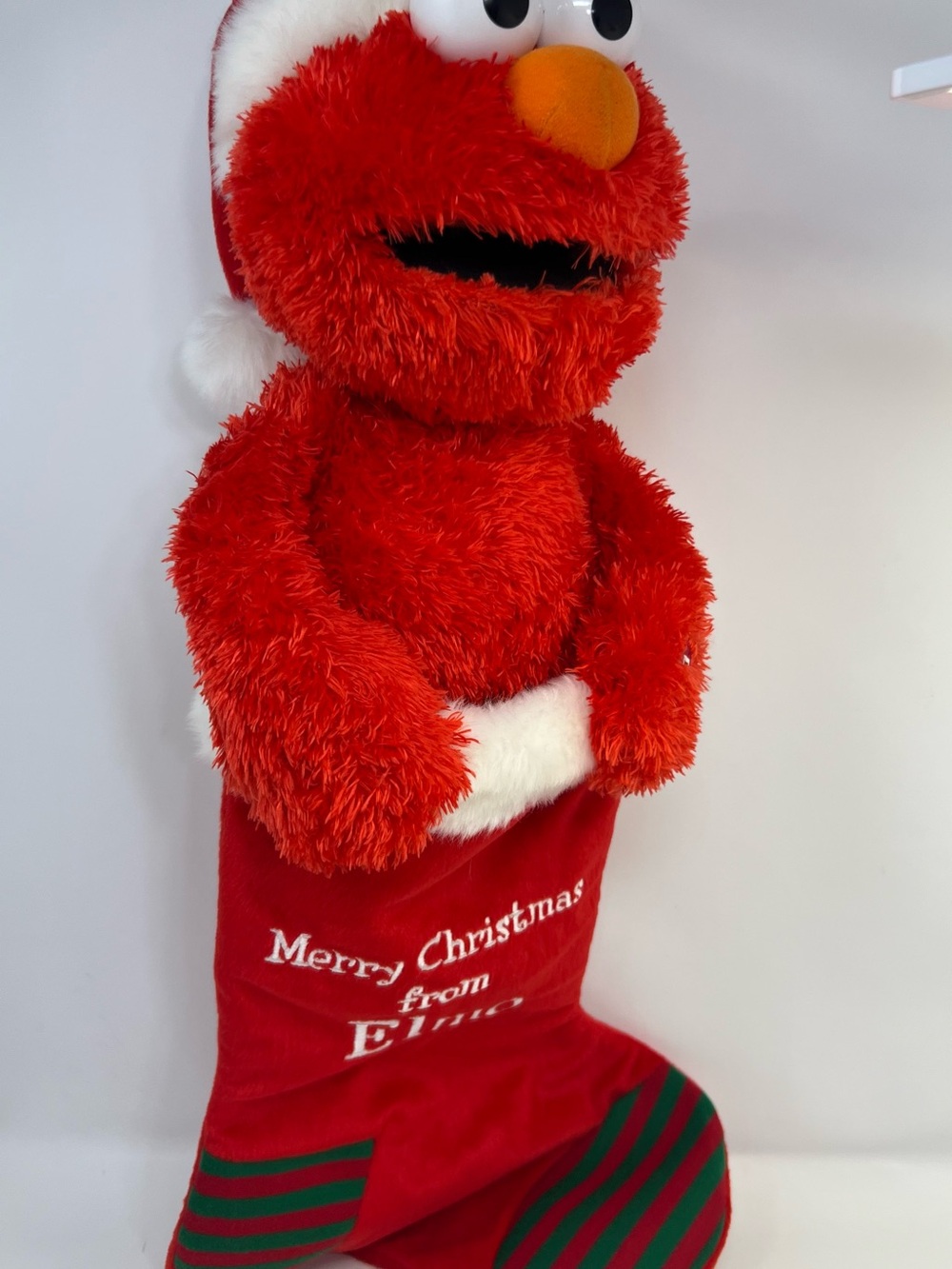 Vintage Elmo Christmas Stocking Singing Animated Jingle Bells Sesame Street
